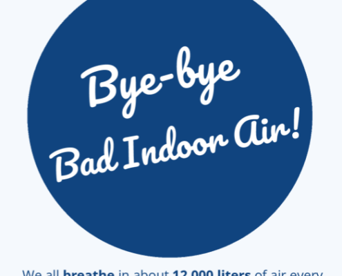 Title of the flyer "Bye-bye bad indoor air" from DAGL